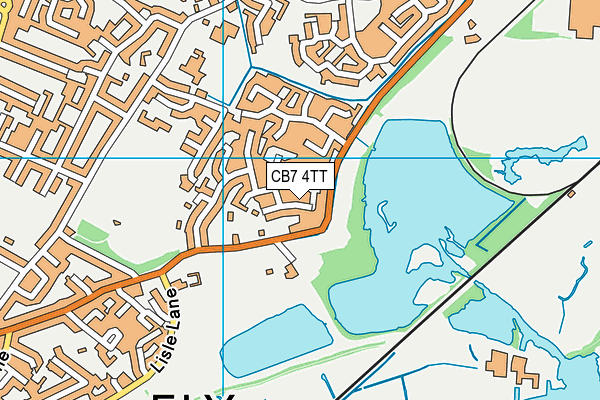 CB7 4TT map - OS VectorMap District (Ordnance Survey)
