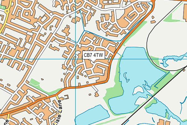 CB7 4TW map - OS VectorMap District (Ordnance Survey)