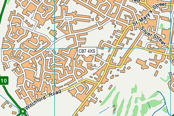 CB7 4XS map - OS VectorMap District (Ordnance Survey)