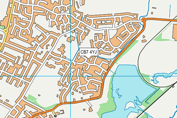 CB7 4YJ map - OS VectorMap District (Ordnance Survey)