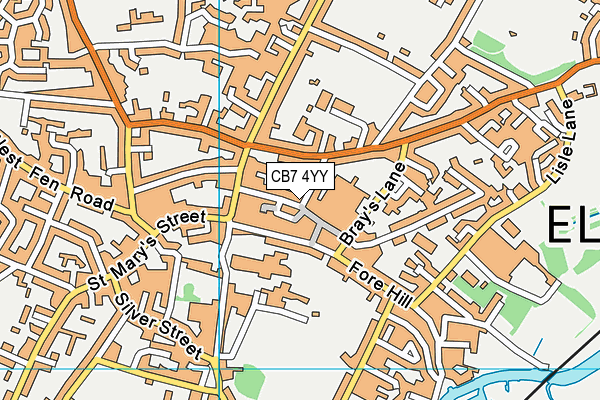 CB7 4YY map - OS VectorMap District (Ordnance Survey)