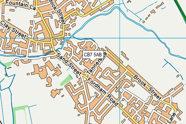 CB7 5AB map - OS VectorMap District (Ordnance Survey)