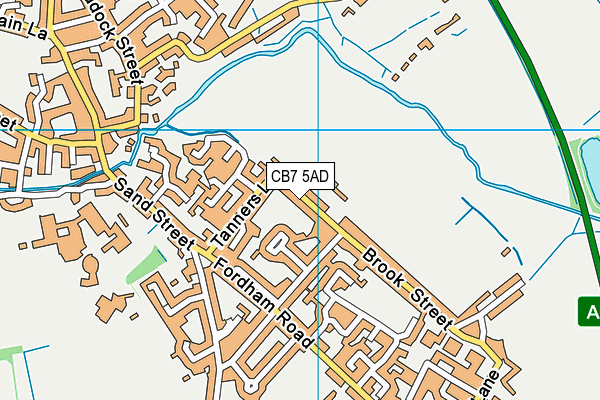 CB7 5AD map - OS VectorMap District (Ordnance Survey)