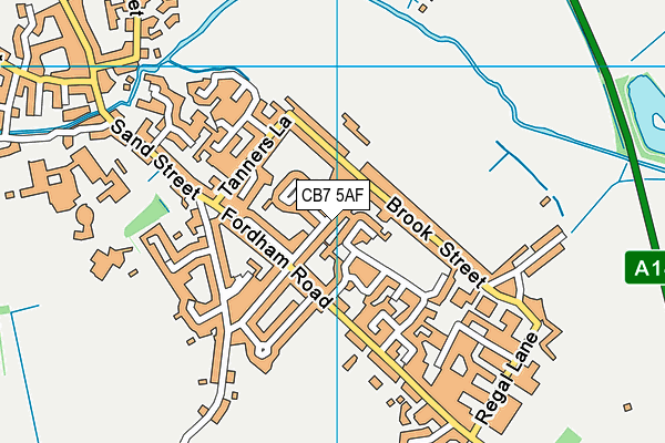 CB7 5AF map - OS VectorMap District (Ordnance Survey)