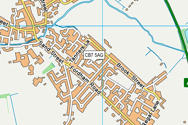 CB7 5AG map - OS VectorMap District (Ordnance Survey)