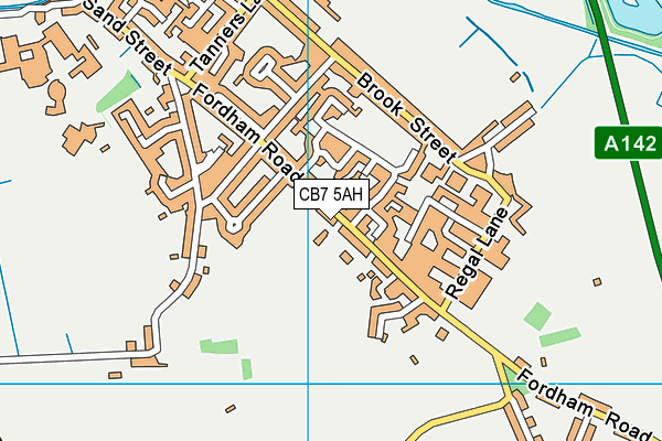 CB7 5AH map - OS VectorMap District (Ordnance Survey)