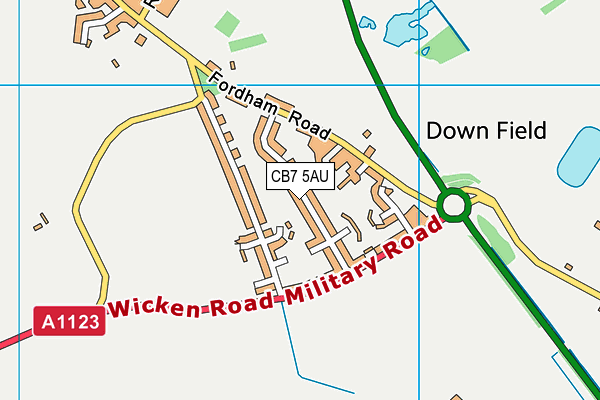 CB7 5AU map - OS VectorMap District (Ordnance Survey)