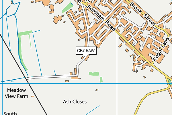 CB7 5AW map - OS VectorMap District (Ordnance Survey)