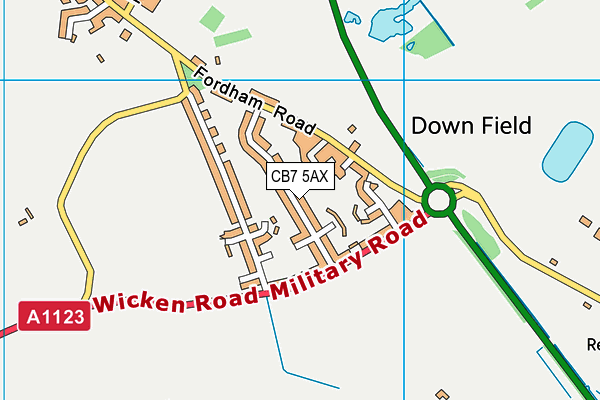 CB7 5AX map - OS VectorMap District (Ordnance Survey)