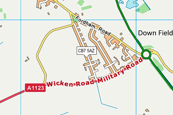 CB7 5AZ map - OS VectorMap District (Ordnance Survey)
