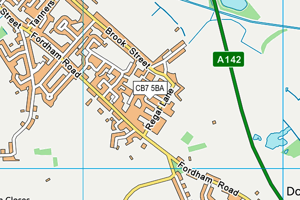 CB7 5BA map - OS VectorMap District (Ordnance Survey)