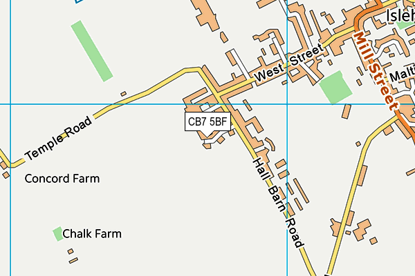 CB7 5BF map - OS VectorMap District (Ordnance Survey)
