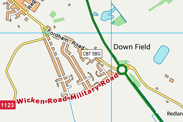 CB7 5BG map - OS VectorMap District (Ordnance Survey)