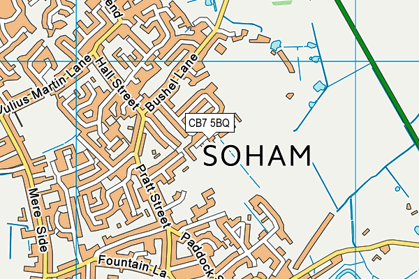 CB7 5BQ map - OS VectorMap District (Ordnance Survey)