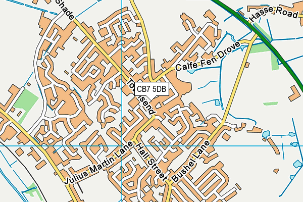 CB7 5DB map - OS VectorMap District (Ordnance Survey)