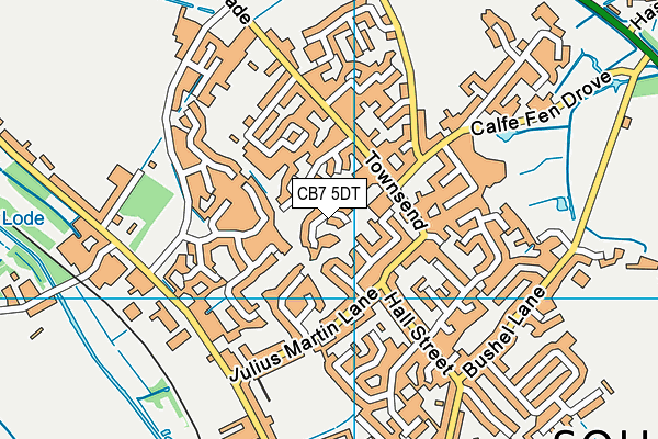 CB7 5DT map - OS VectorMap District (Ordnance Survey)