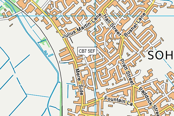 CB7 5EF map - OS VectorMap District (Ordnance Survey)