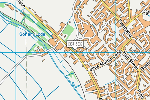 CB7 5EG map - OS VectorMap District (Ordnance Survey)