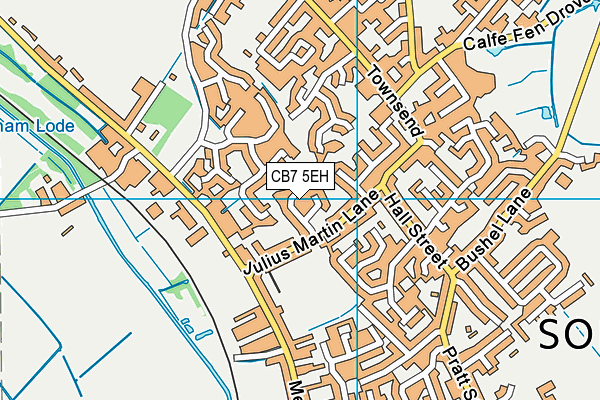 CB7 5EH map - OS VectorMap District (Ordnance Survey)