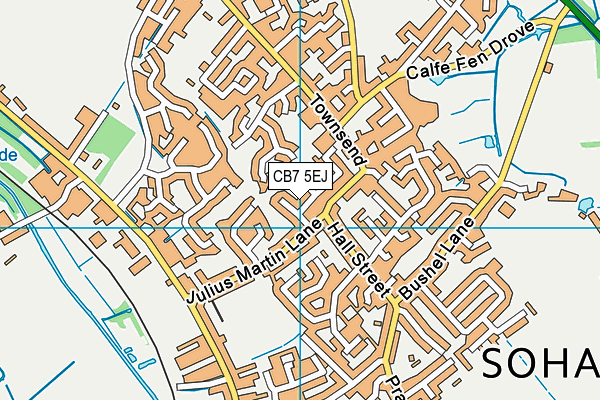 CB7 5EJ map - OS VectorMap District (Ordnance Survey)