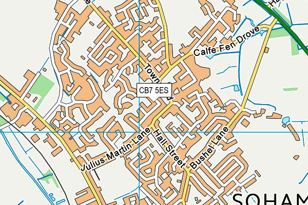 CB7 5ES map - OS VectorMap District (Ordnance Survey)