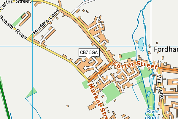 CB7 5GA map - OS VectorMap District (Ordnance Survey)