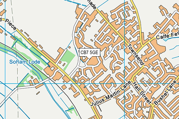 CB7 5GE map - OS VectorMap District (Ordnance Survey)