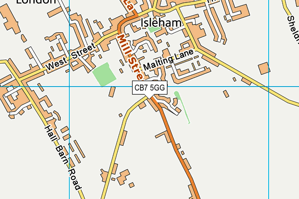 CB7 5GG map - OS VectorMap District (Ordnance Survey)