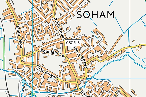 CB7 5JB map - OS VectorMap District (Ordnance Survey)