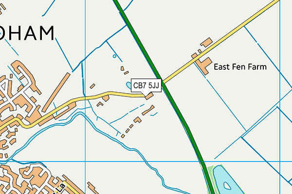 CB7 5JJ map - OS VectorMap District (Ordnance Survey)