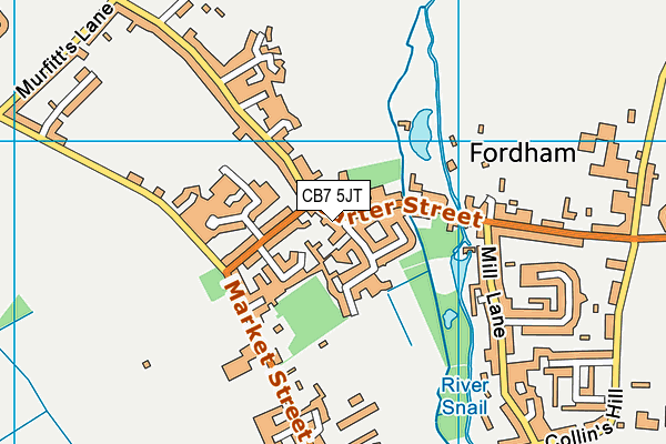 CB7 5JT map - OS VectorMap District (Ordnance Survey)