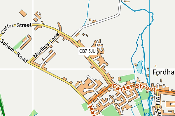 CB7 5JU map - OS VectorMap District (Ordnance Survey)