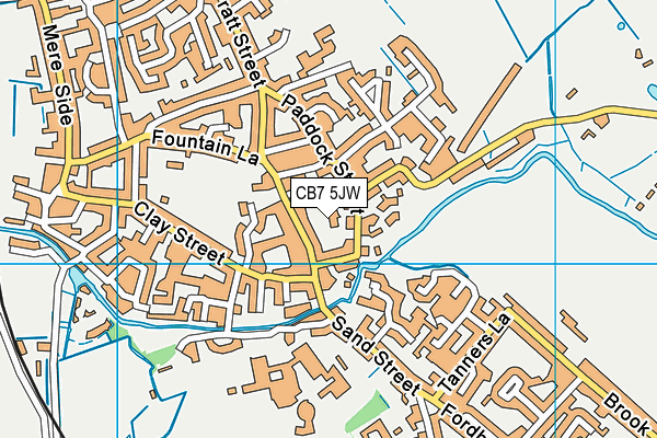 CB7 5JW map - OS VectorMap District (Ordnance Survey)