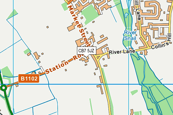 CB7 5JZ map - OS VectorMap District (Ordnance Survey)