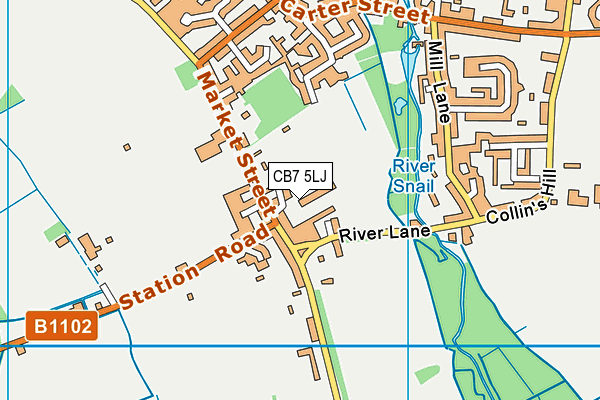 CB7 5LJ map - OS VectorMap District (Ordnance Survey)