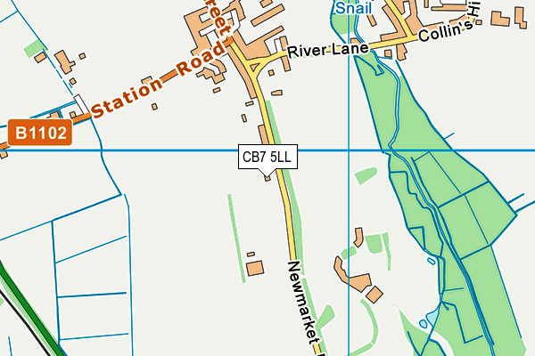 CB7 5LL map - OS VectorMap District (Ordnance Survey)