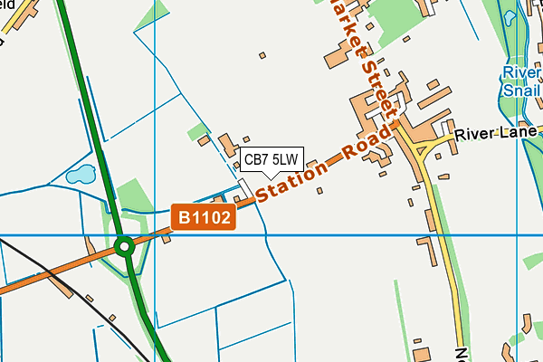 CB7 5LW map - OS VectorMap District (Ordnance Survey)