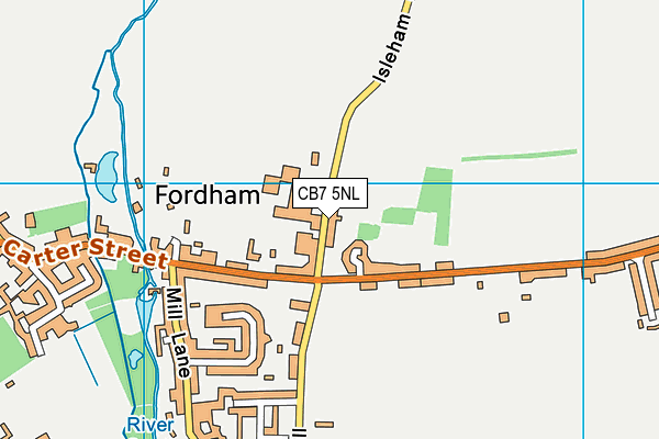 Fordham Primary School map (CB7 5NL) - OS VectorMap District (Ordnance Survey)