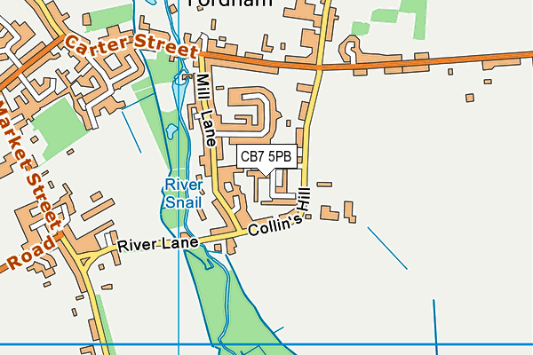 CB7 5PB map - OS VectorMap District (Ordnance Survey)