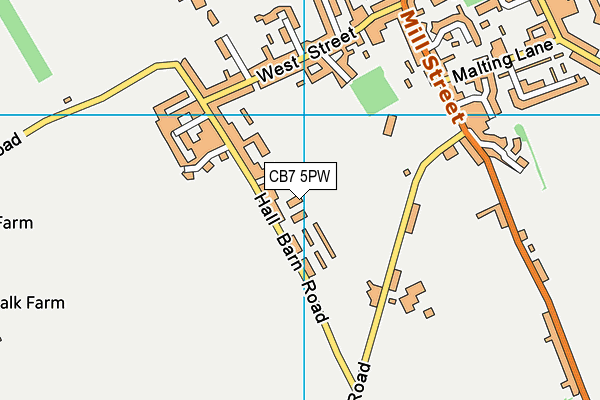 CB7 5PW map - OS VectorMap District (Ordnance Survey)