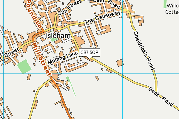 CB7 5QP map - OS VectorMap District (Ordnance Survey)