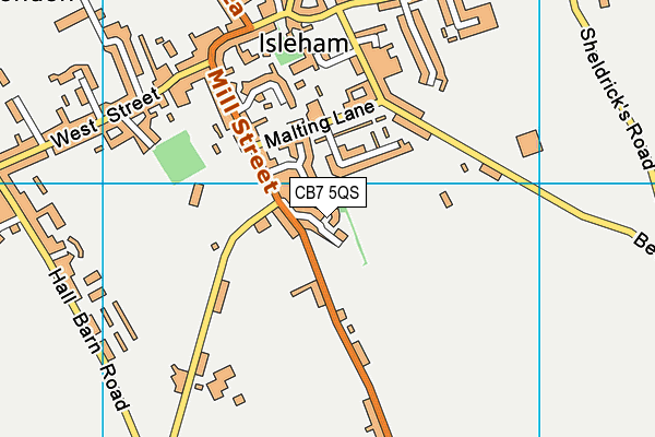 CB7 5QS map - OS VectorMap District (Ordnance Survey)