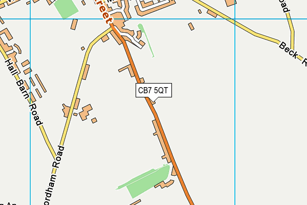 CB7 5QT map - OS VectorMap District (Ordnance Survey)