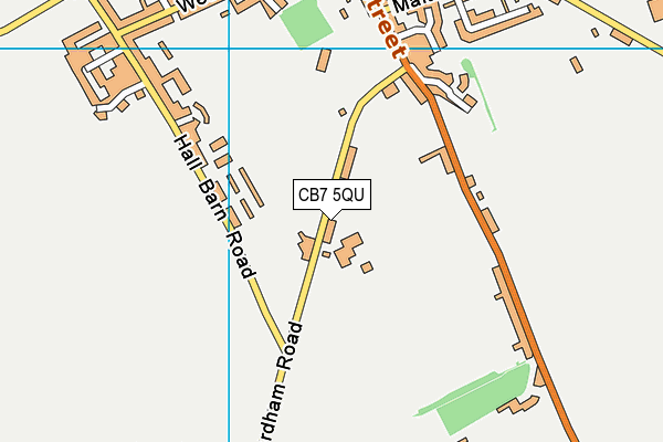 CB7 5QU map - OS VectorMap District (Ordnance Survey)