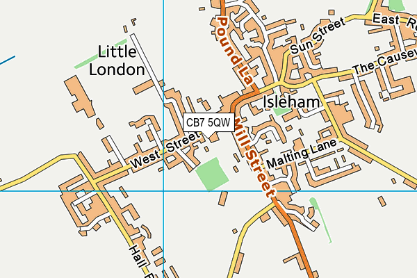 CB7 5QW map - OS VectorMap District (Ordnance Survey)