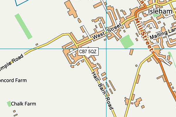 CB7 5QZ map - OS VectorMap District (Ordnance Survey)