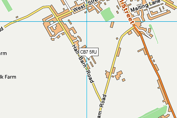 CB7 5RJ map - OS VectorMap District (Ordnance Survey)