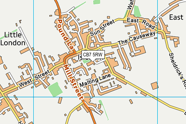 CB7 5RW map - OS VectorMap District (Ordnance Survey)