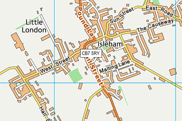 Isleham Recreation Ground map (CB7 5RY) - OS VectorMap District (Ordnance Survey)