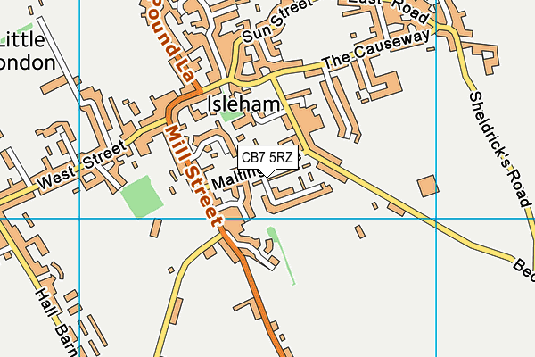 CB7 5RZ map - OS VectorMap District (Ordnance Survey)